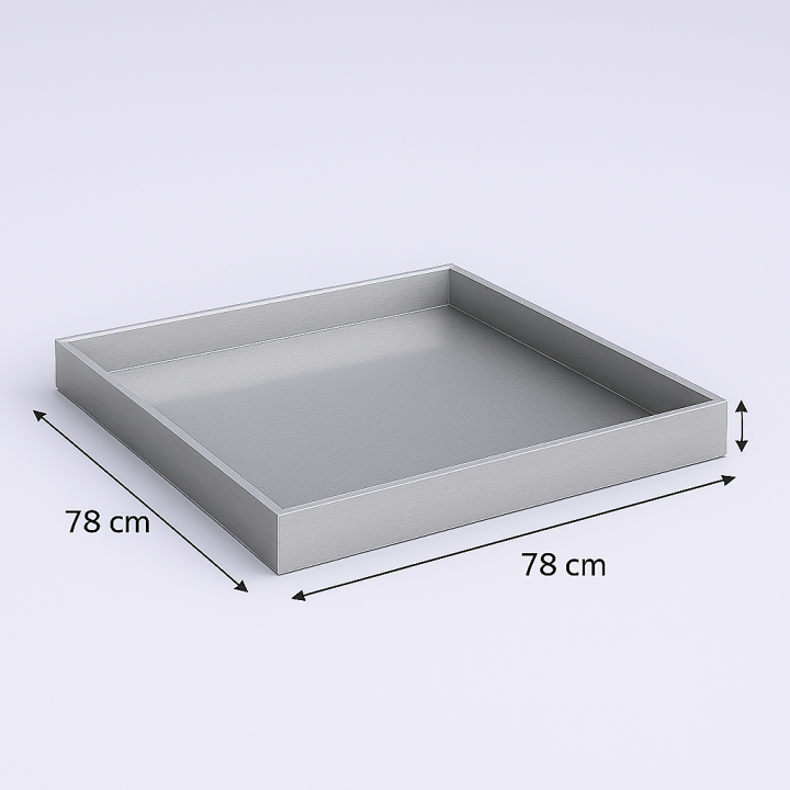 Vasca in alluminio con scarico per gamma Indus 78x78 cm