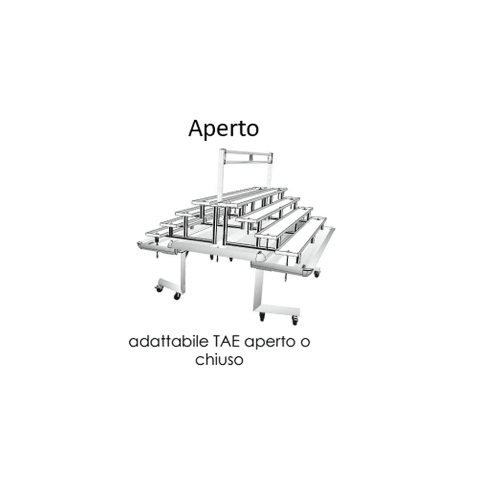 Supporto a gradini per Tabl'Easy altezza regolabile 205x(80-110)cm
