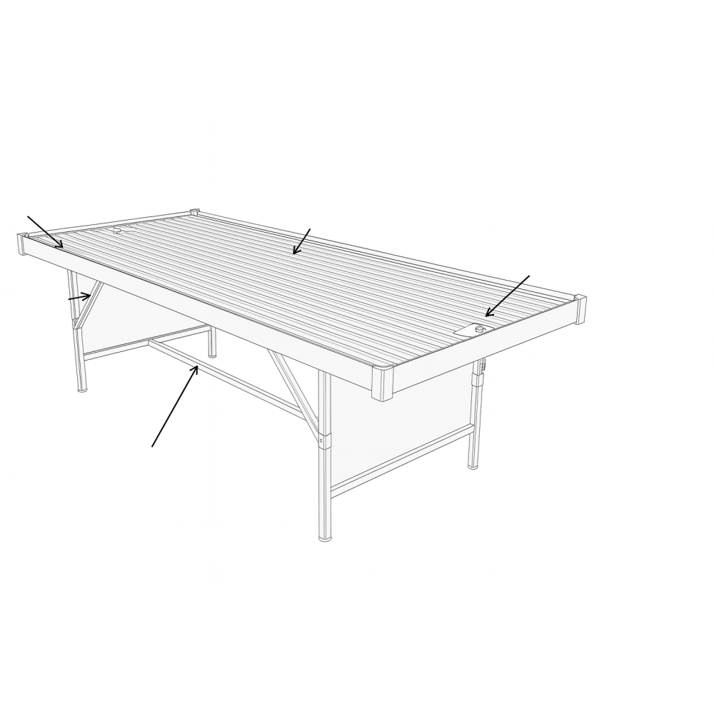 Bancale fisso Classic in alluminio naturale L153cm