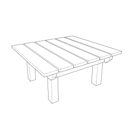 Tavolo in legno autoclavato 90x90 cm