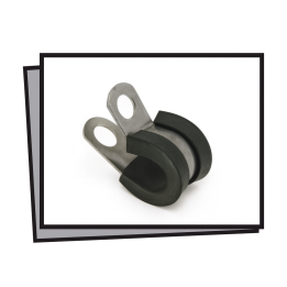 Graffa fissatubo da 3/8” inox con guarnizione - NERA