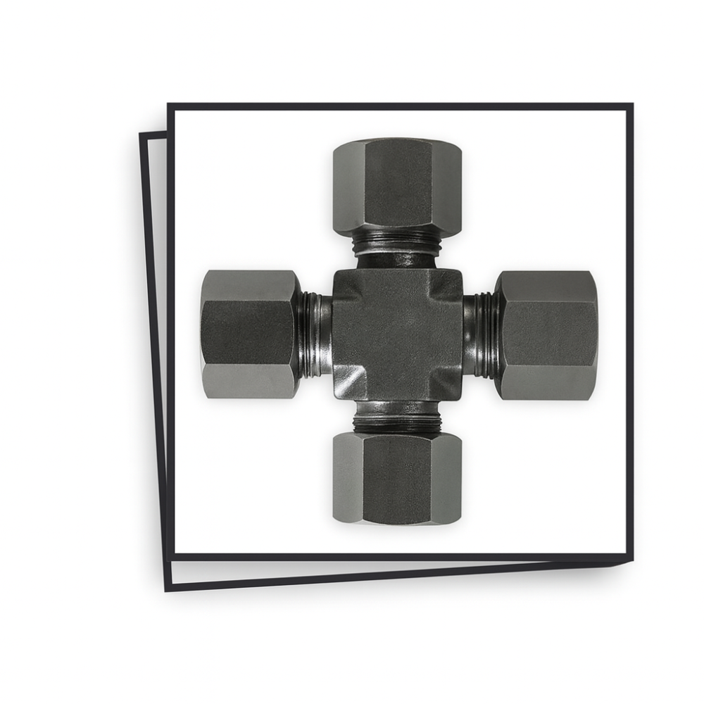 Raccordo a croce INOX (4 vie) 12mm
